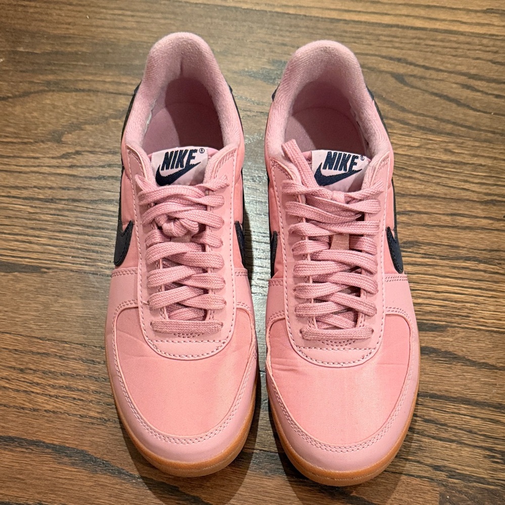 Nike Field General Pink Low-Top Sneakers with Navy Blue Swoosh